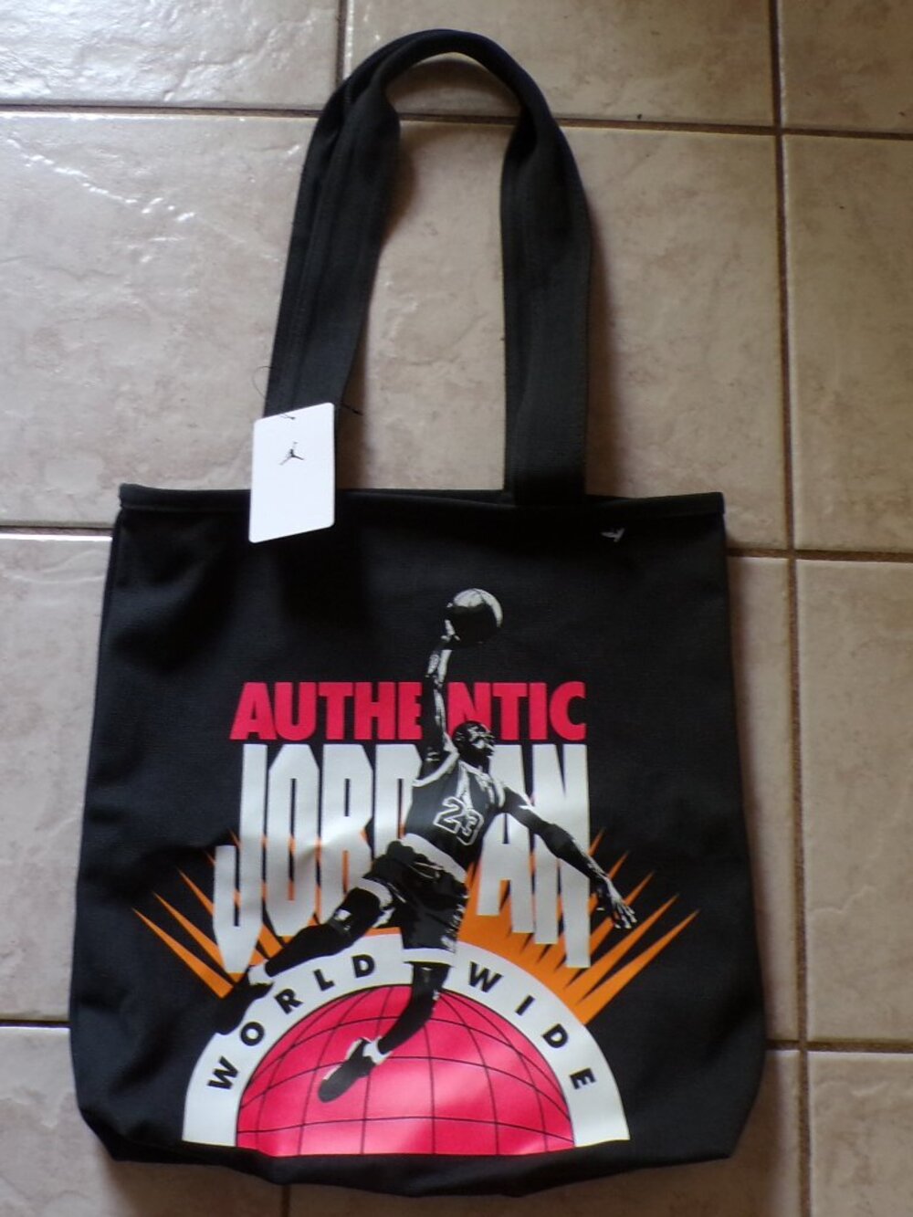 Authentic JORDAN World Wide 100% Cotton Canvas Bag New